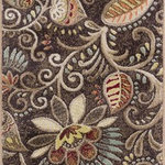 Tayse Rugs - Giselle Transitional Floral Area Rug, Brown, 2'3''x10' - The whimsical pattern of the Giselle Contemporary Abstract Paisley Rug is sure to elicit compliments. With a background dyed in goldleaf, mocha, wine red, citron, lush brown, and creamy ivory, this is a playful rug sure to add charm to any home. This rug comes in various sizes and also in round to create a unified look throughout the home. Outfit your home with quality pieces like this that highlight your distinct decorating style.