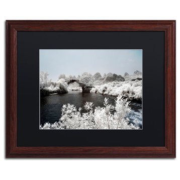 Philippe Hugonnard 'White Bridge' Art, Wood Frame, Black Matte, 20"x16"