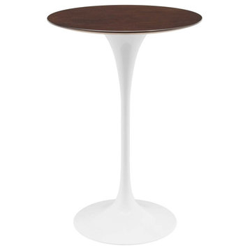 28" Bar Table, Round, White Walnut, Metal, Modern, Bistro Hospitality