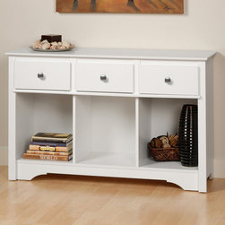 Prepac Living Room Console in White - Console Tables