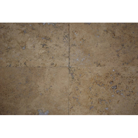 Walnut Travertine Tiles, Polished Finish, 18"x18", Set of 80