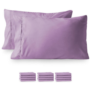 Bare Home Microfiber Pillowcases - Multi-Pack, Lavender, King, Set of 12