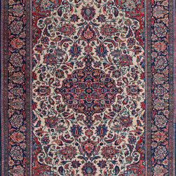 Antique Persian Kashan rug 4'4 X 6'7 - Area Rugs