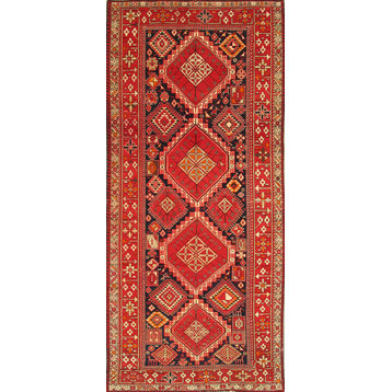 Pasargad Karabakh Collection Hand-Knotted Lamb's Wool Runner- 5' 1" X 10' 5"