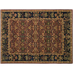 Bareens Designer Rugs - Turkish Knotted Istanbul Noemi Aubergine/Blue Wool Rug - 9'0'' x 12'5'' - Designed with a mesmerizing intricate traditional motif this glorious hand knotted rug is a masterpiece that will fill any space with sophistication and grace. An exhilarating color pallet with an elaborate design, this masterpiece features luxurious hand spun wool with all vegetable dyes to add comfort and style to your decor. The design, color and beautiful chromatic composition with a sheen in traditional and transitional designs, exude beauty, elegance and quality make this rug a masterpiece of its own.