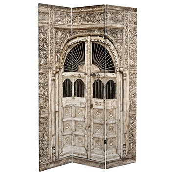 6' Tall Double Sided Stone Doorway Canvas Room Divider