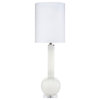 Graceful Tall Neck Bulb Shape Art Glass Table Lamp 32 in White Modern Minimalist