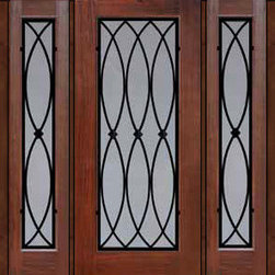 Prehung Side lights Door 80 Fiberglass La Salle Full Lite - Front Doors