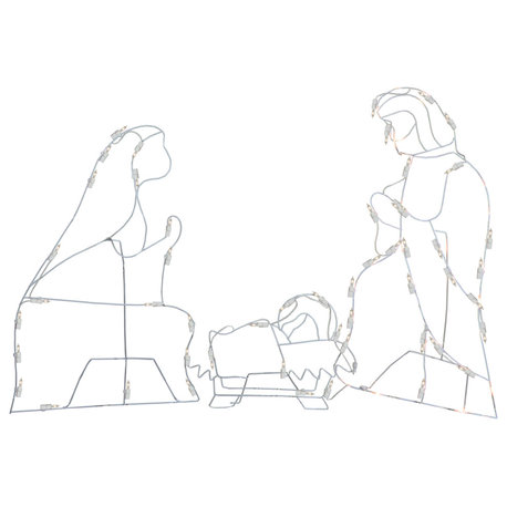 3-Piece Lighted Holy Family Nativity Scene Outdoor Christmas Decoration Set