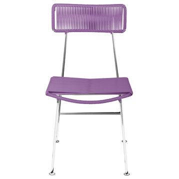 Hapi Indoor/Outdoor Handmade Dining Chair, Orchid on Chrome