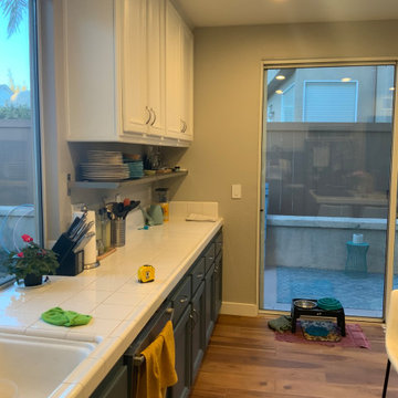 Contemporary Kitchen Remodel with Sage Island and Oak Cabinets, San Diego, CA