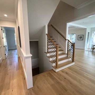 Project #140 | White Oak Staircase with Horizontal Bar Rail