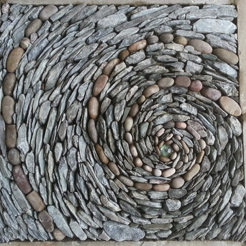slate and pebble mosaic