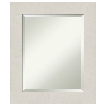 Rustic Plank White Beveled Wall Mirror - 21.5 x 25.5 in.