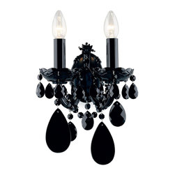 Inviting Home Inc. - Black Cut Crystal Glass Sconce - Wall Sconces