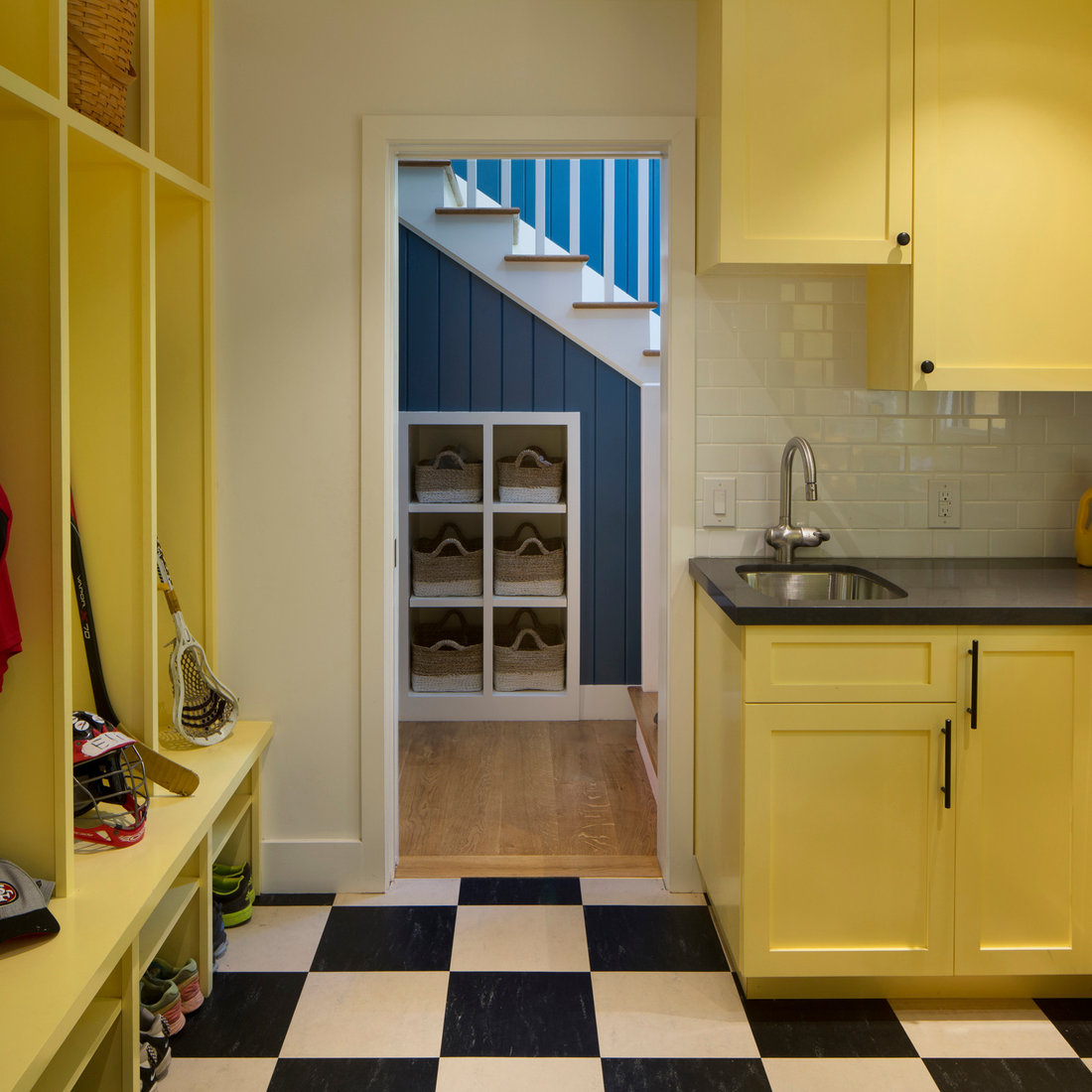 Yellow Mudroom & Laundry Room