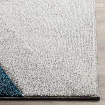 Safavieh Hollywood Collection HLW711 Rug, Grey/Teal, 6'7" Square