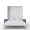 Contempo Vertical Wall Bed with a Sofa, 62.9x78.7 inch, White/White + Grey