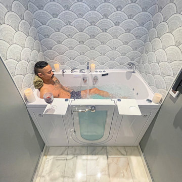 Two Seat Acrylic Massage Walk In Bathtub