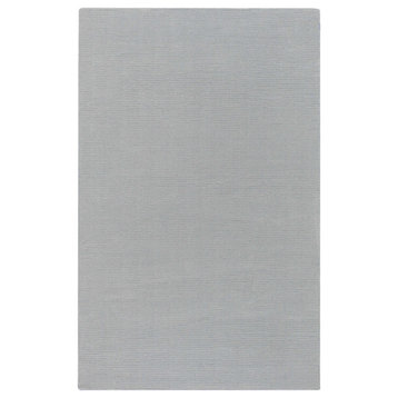 Hauteloom Brockton Solid Wool Hand Loomed Light Gray Area Rug 9'9" Square
