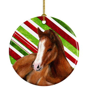 Horse Foal Candy Cane Holiday Christmas Ceramic Ornament Sb3131Co1