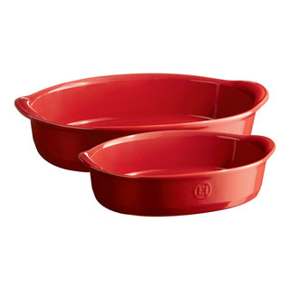 Emile Henry Burgundy Ceramic Ultime Bakers Set of 2 - Transitional ...