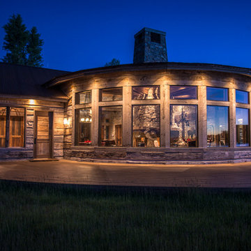 Wyoming Ranch Project - Circular Grand Room (Hand-Hewn Skins and NatureAged Barn