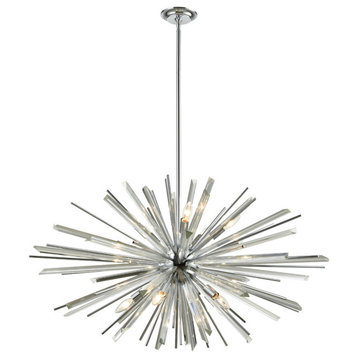 Palisades Ave. 10-Light Chandelier in Chrome With Clear Glass