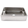 Lange Stainless Steel 32" Single Bowl Farmhouse Undermount Kitchen Sink, Brushed Stainless Steel