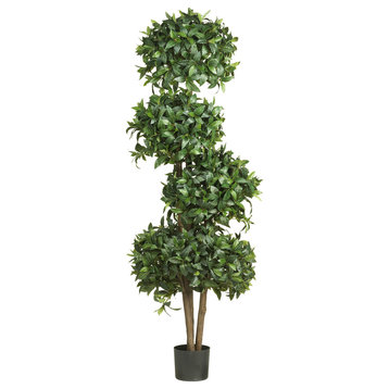 69" Sweet Bay Topiary With 4 Balls Silk Tree