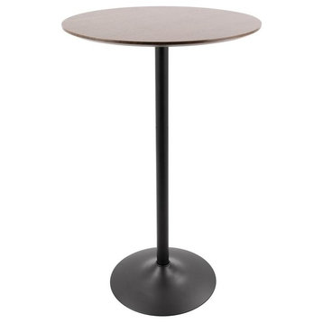 Lumisource Pebble Adjustable Bar/Counter Table, Walnut and Black