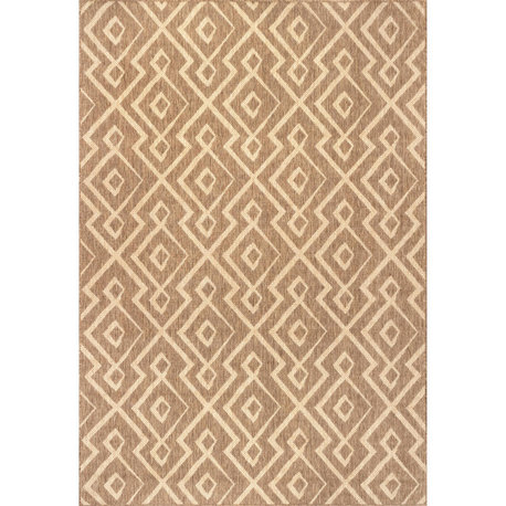 Nuloom Sammi Geometric Trellis Indoor/Outdoor Area Rug, Brown 5'x8'