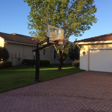 Matt D's Pro Dunk Silver Basketball System on a 50x30 in Parkland, FL