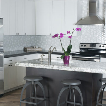 Showroom Transitional Two Tone Kitchen
