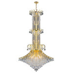 Crystal Lighting Palace - French Empire 20-Light Gold Finish Crystal Regal Chandelier - This stunning 20-light Crystal Chandelier only uses the best quality material and workmanship ensuring a beautiful heirloom quality piece. Featuring a radiant Gold finish and finely cut premium grade crystals with a lead content of 30%, this elegant chandelier will give any room sparkle and glamour.