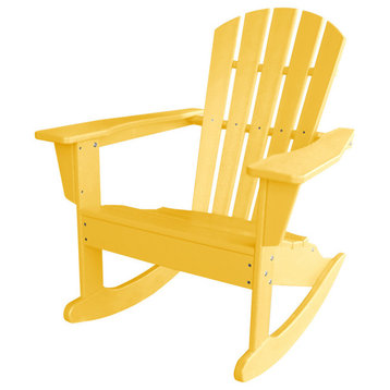 Polywood Palm Coast Adirondack Rocking Chair, Lemon