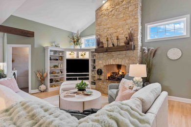 Inspiration for a transitional living room remodel in Other