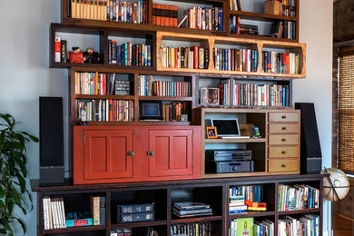 Folk Art Distress Finished Stacking Bookcases and Cabinets
