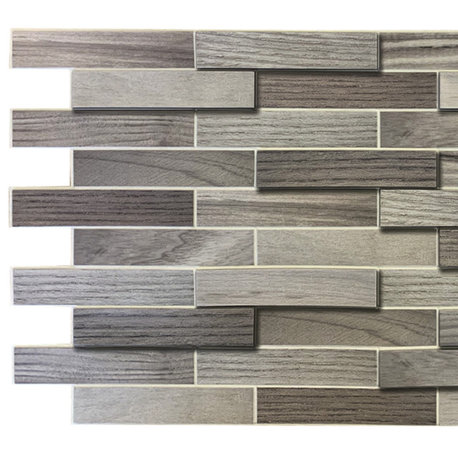 Cream Tile 3D Wall Panels, Set of 5, Covers 25.5 Sq Ft