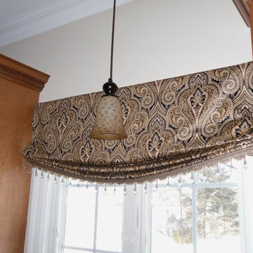Shaped Bottom Roman Shade with Beaded Trim