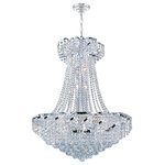 Crystal Lighting Palace - French Empire 15-Light Clear Crystal Chandelier, Chrome Finish - This stunning 15-light Crystal Chandelier only uses the best quality material and workmanship ensuring a beautiful heirloom quality piece. Featuring a radiant Chrome finish and finely cut premium grade crystals with a lead content of 30%, this elegant chandelier will give any room sparkle and glamour.