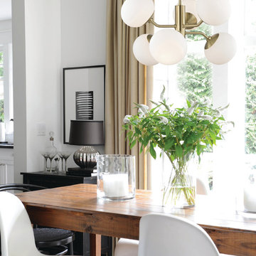 Mitzi by Hudson Valley Estee Six Light Chandelier above Dining Table