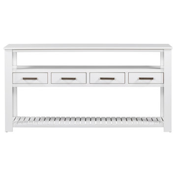 62.2'' Modern Console Table Sofa Table, White