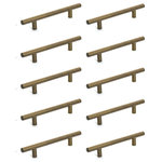 Diversa Hardware - Antique Brass 3-3/4" (96mm) European Bar Pull - 10 PACK - The Diversa 4001-96-AB is a solid steel European bar pull with 3-3/4" (96mm) hole spacing, from the Diversa Hardware 4001 Series. This solid cabinet pull is perfect for high-traffic areas like kitchens and bathrooms, and is exceptionally sturdy and durable. The Diversa 4001-96-AB features a solid Euro bar with subtle beveled edges, making it comfortable to the touch. The classic antique brass finish is perfect for transitional, traditional, contemporary, and other home designs. This European cabinet bar pull also includes two screw lengths, which makes it suitable for almost all applications.