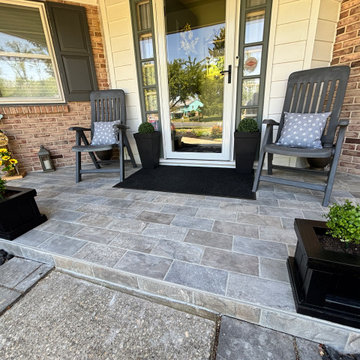 Front Porch Tile Upgrade & Custom Hardscape Entryway