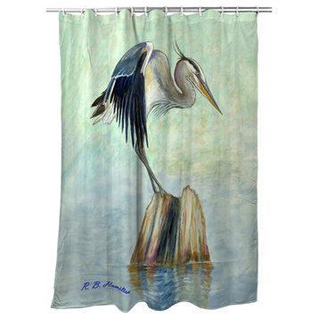 Betsy Drake Balancing Heron Shower Curtain