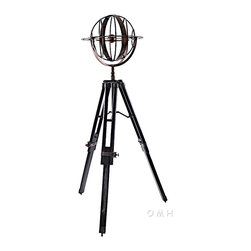 Brass AK016 Armillary with Wooden Stand - Decorative Objects And Figurines