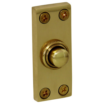 Elegant Decorative Brass Doorbell Push Button, Polished Brass