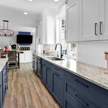 Blue & White Transitional Kitchen Remodel