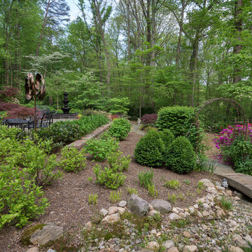 Retaining Wall and Winding Path in the Forest